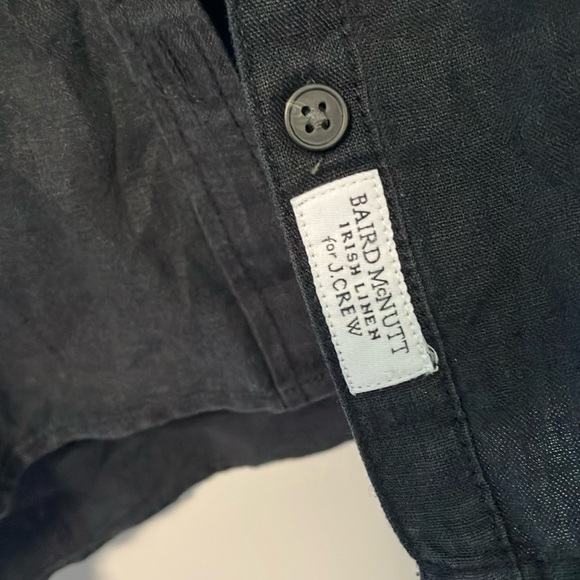 J. Crew Relaxed Baird McNutt Fresh Linen Black Short Sleeve Shirt - Picture 3 of 6